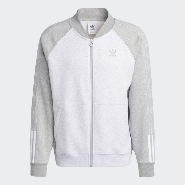 Adidas Veste De Survêtement Polaire Sst Gris Clair Chiné