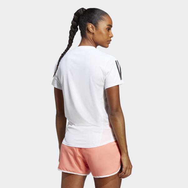 Propre Le T-shirt De Course Blanc Adidas