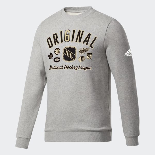 Nhl Fleece Crew Adidas Gris Moyen