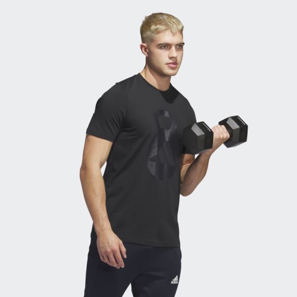 Adidas Aeroready Training Logo Graphique Manches Courtes Tee Noir