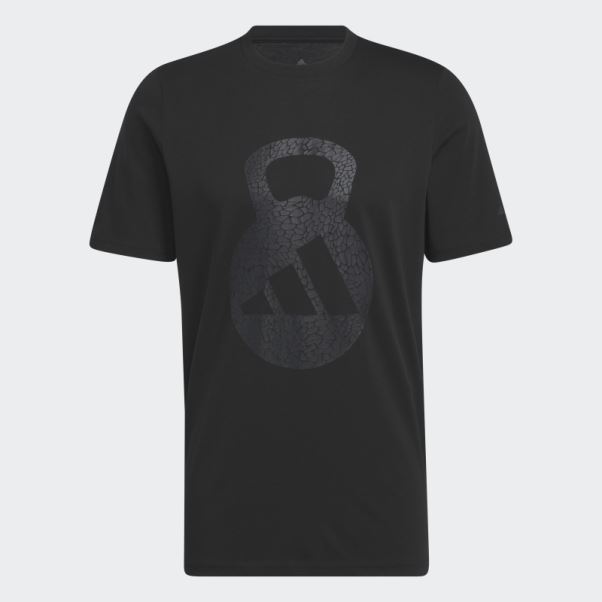 Adidas Aeroready Training Logo Graphique Manches Courtes Tee Noir