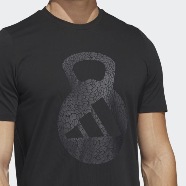 Adidas Aeroready Training Logo Graphique Manches Courtes Tee Noir