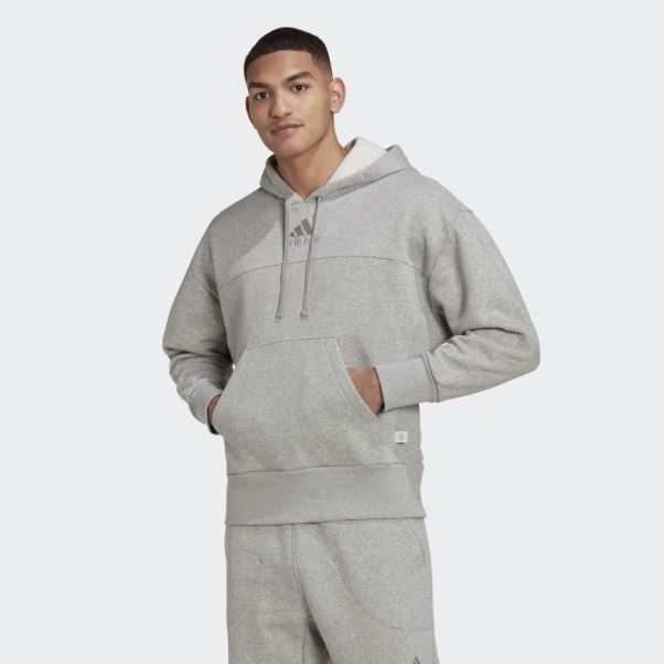 Sweat à Capuche Gris Moyen Adidas Studio Lounge Fleece