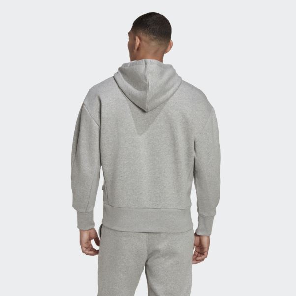 Sweat à Capuche Gris Moyen Adidas Studio Lounge Fleece