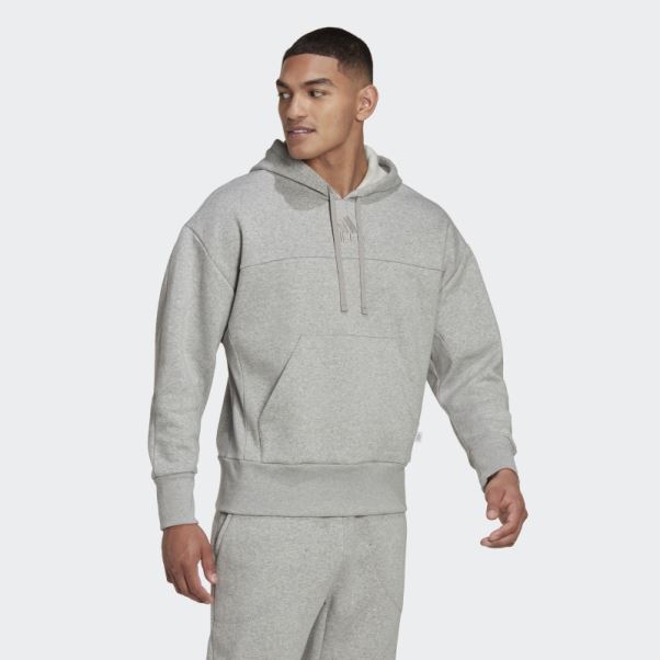 Sweat à Capuche Gris Moyen Adidas Studio Lounge Fleece