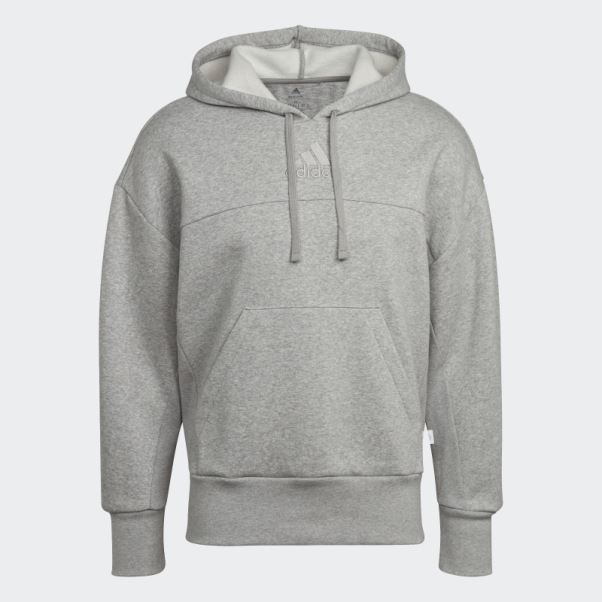 Sweat à Capuche Gris Moyen Adidas Studio Lounge Fleece