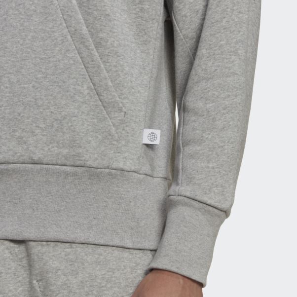 Sweat à Capuche Gris Moyen Adidas Studio Lounge Fleece