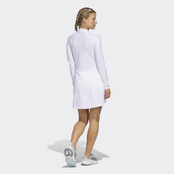Robe De Golf Blanche à Manches Longues Adidas