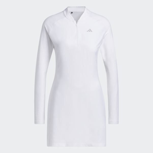 Robe De Golf Blanche à Manches Longues Adidas