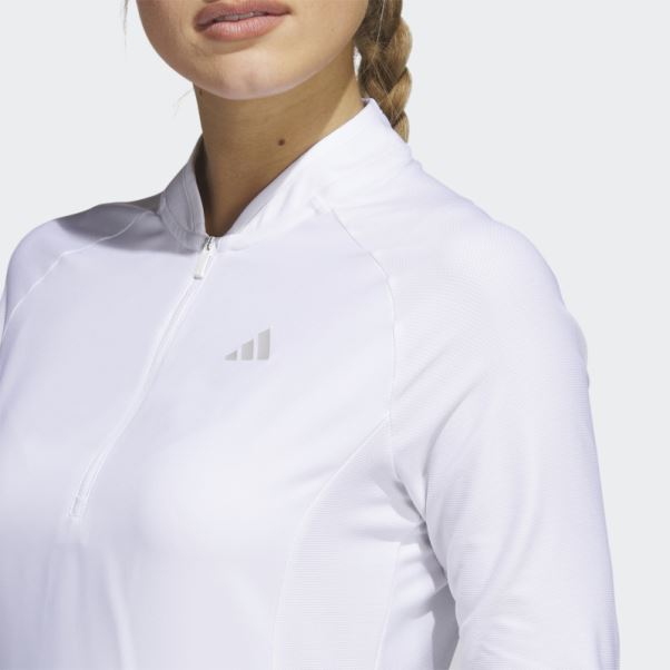 Robe De Golf Blanche à Manches Longues Adidas