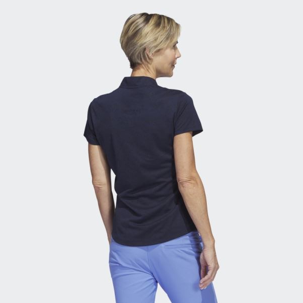 Polo De Golf Jacquard Adidas Bleu Marine