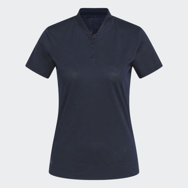 Polo De Golf Jacquard Adidas Bleu Marine