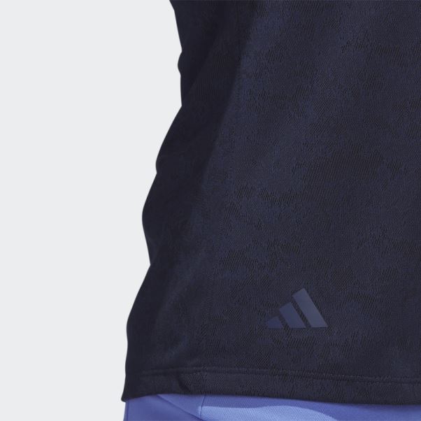Polo De Golf Jacquard Adidas Bleu Marine