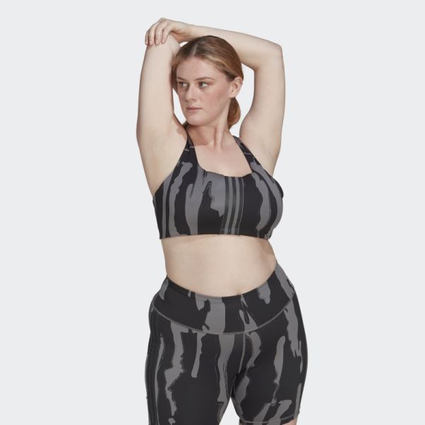 Thebe Magugu Training Soutien-gorge à Maintien Moyen (taille Plus) Gris Adidas