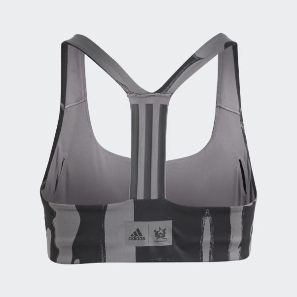 Thebe Magugu Training Soutien-gorge à Maintien Moyen (taille Plus) Gris Adidas