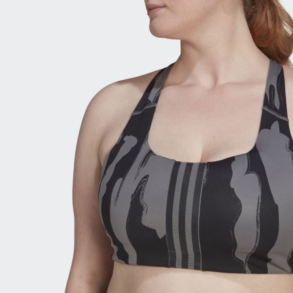 Thebe Magugu Training Soutien-gorge à Maintien Moyen (taille Plus) Gris Adidas