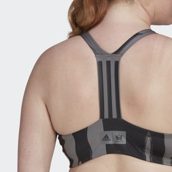 Thebe Magugu Training Soutien-gorge à Maintien Moyen (taille Plus) Gris Adidas