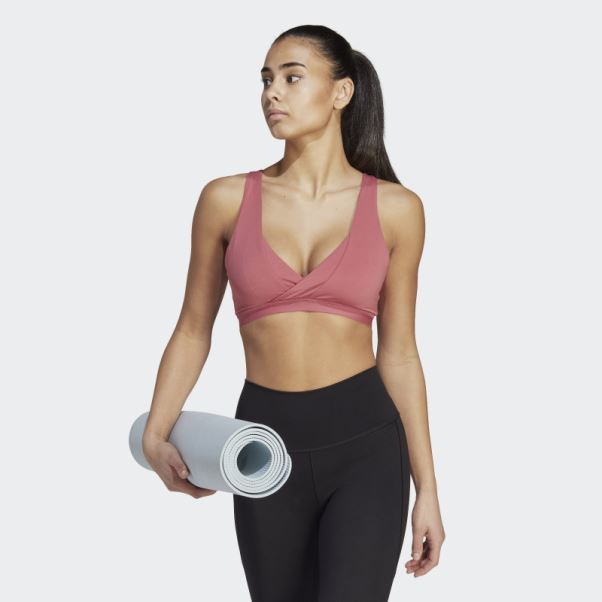 Soutien-gorge D'allaitement à Maintien Léger Studio Yoga Essentials Adidas Rose
