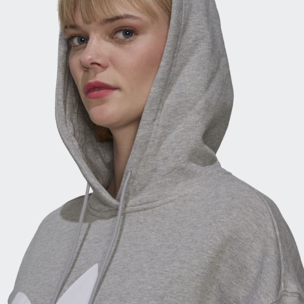 Sweat à Capuche Adidas Adicolor Trèfle Gris Moyen