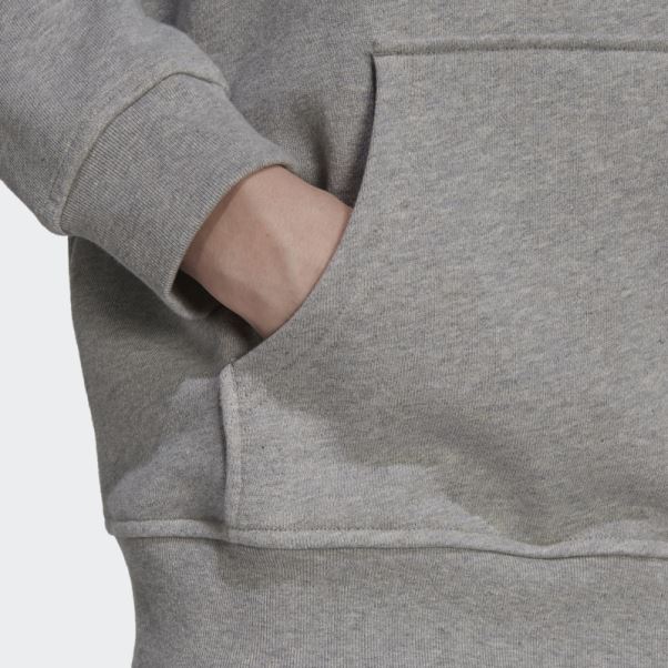 Sweat à Capuche Adidas Adicolor Trèfle Gris Moyen