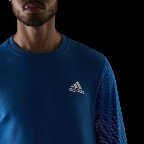 Sweat Ras Du Cou Réfléchissant Rapide Adidas Blue Rush