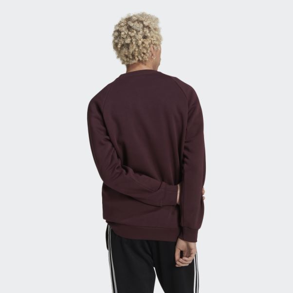 Sweat Ras Du Cou Adicolor Classics 3 Bandes Adidas Bordeaux