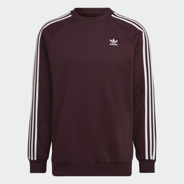 Sweat Ras Du Cou Adicolor Classics 3 Bandes Adidas Bordeaux