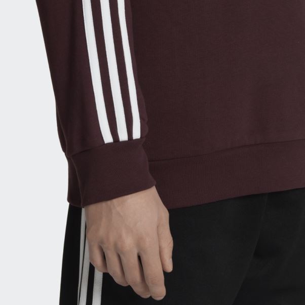 Sweat Ras Du Cou Adicolor Classics 3 Bandes Adidas Bordeaux