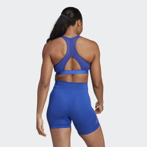 Soutien-gorge à Maintien Moyen Powerreact Hyperbright Bleu Adidas Mode