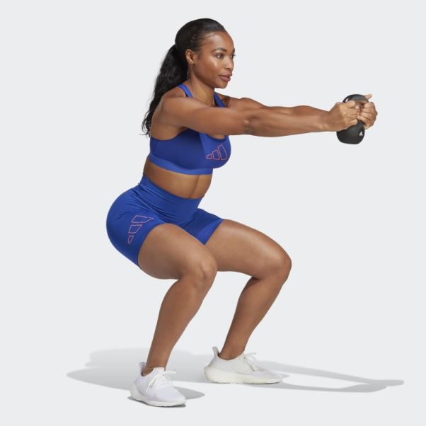 Soutien-gorge à Maintien Moyen Powerreact Hyperbright Bleu Adidas Mode