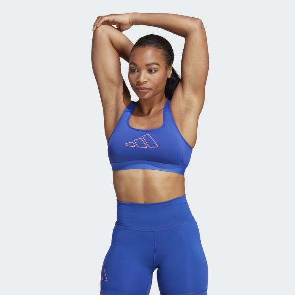 Soutien-gorge à Maintien Moyen Powerreact Hyperbright Bleu Adidas