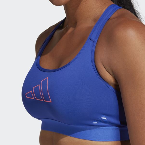 Soutien-gorge à Maintien Moyen Powerreact Hyperbright Bleu Adidas