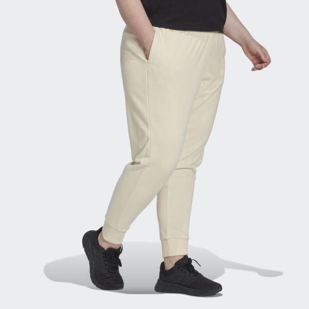 Adidas Ecru Tint Essentials Pantalon Français Terry Logo (taille Plus)