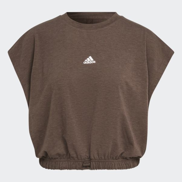 T-shirt Sans Manches Adidas Hyperglam Marron