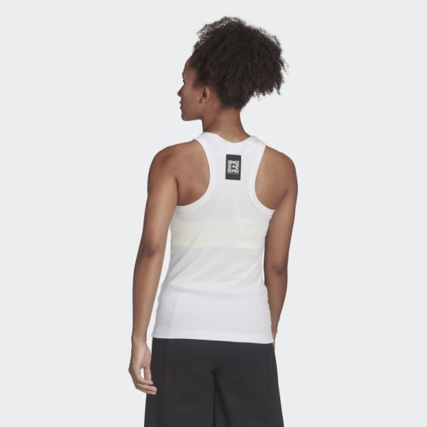 Adidas X Karlie Kloss Débardeur Côtelé Blanc Fashion