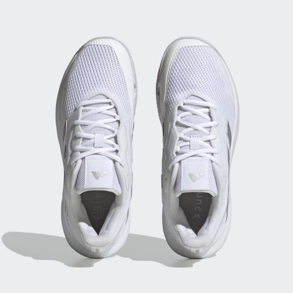 Mode Adidas Courtjam Control Chaussures De Tennis Argent