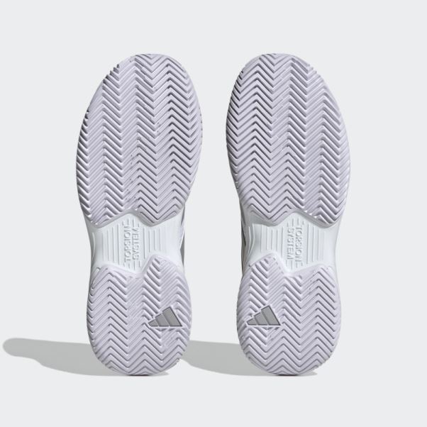 Mode Adidas Courtjam Control Chaussures De Tennis Argent