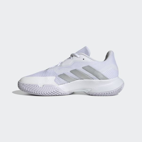 Mode Adidas Courtjam Control Chaussures De Tennis Argent