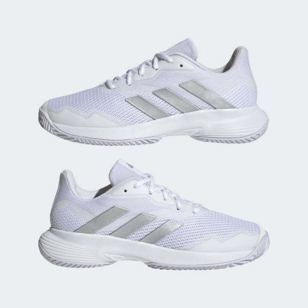 Mode Adidas Courtjam Control Chaussures De Tennis Argent