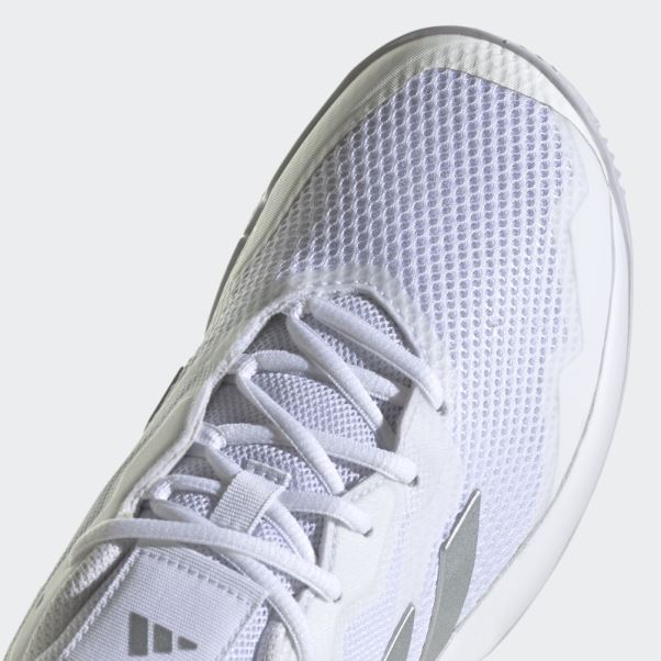 Mode Adidas Courtjam Control Chaussures De Tennis Argent