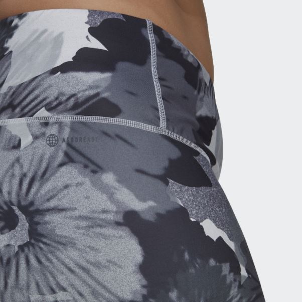 Training Essentials Legging Taille Haute Imprimé (taille Plus) Adidas Gris