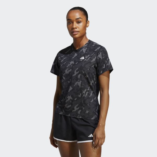 T-shirt De Course Camouflage Noir Own The Run Adidas