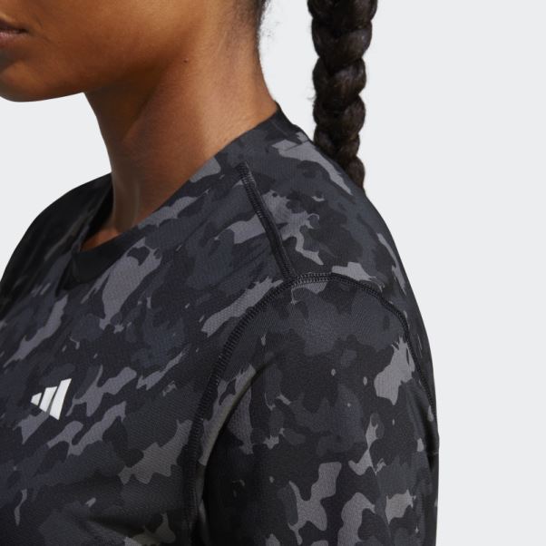 T-shirt De Course Camouflage Noir Own The Run Adidas