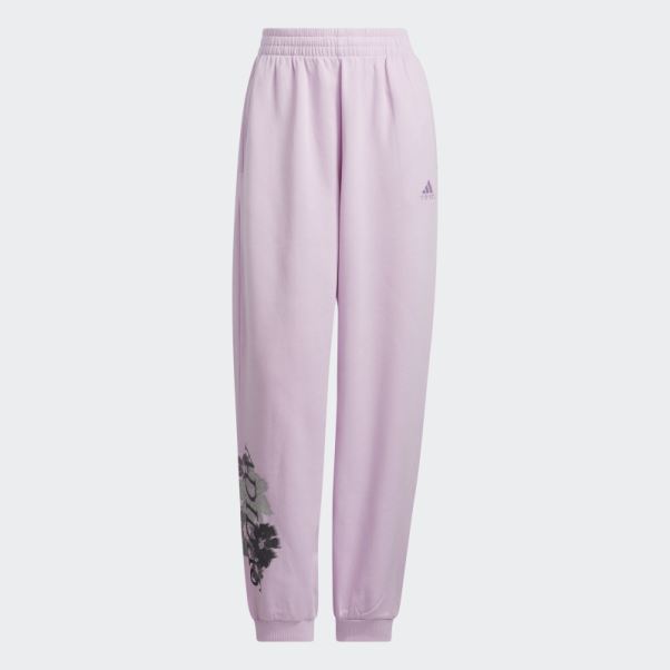 Pantalon De Jogging Imprimé Fleuri Lilas Adidas