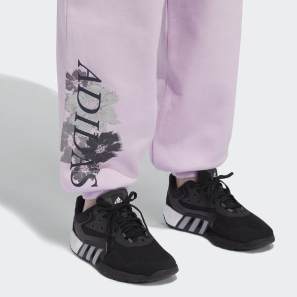 Pantalon De Jogging Imprimé Fleuri Lilas Adidas
