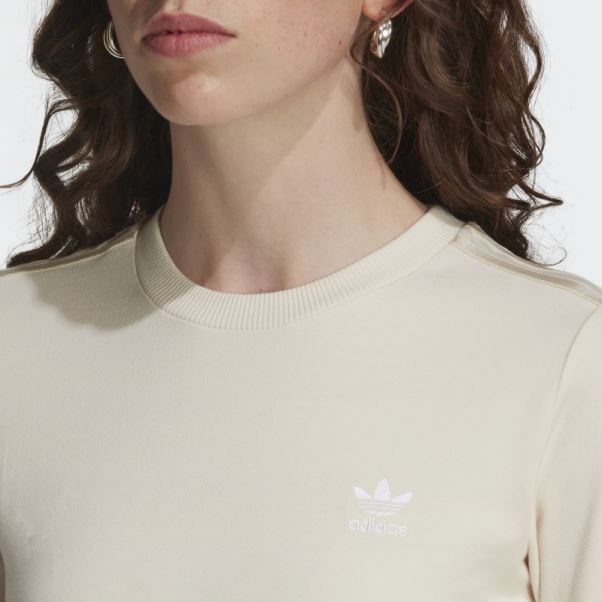 T-shirt Court à Manches Longues Adidas Loungewear Blanc