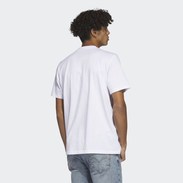 T-shirt Graphique Pochoir Bicolore Blanc Adidas