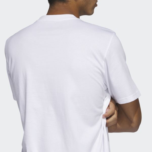 T-shirt Graphique Pochoir Bicolore Blanc Adidas