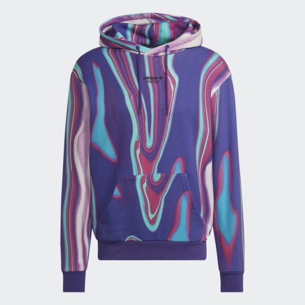 Adidas Sweat à Capuche Hyperreal Imprimé Violet Rush