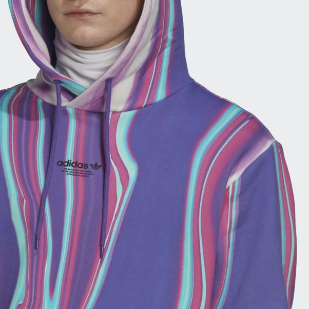 Adidas Sweat à Capuche Hyperreal Imprimé Violet Rush